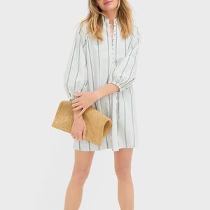 Tuckernuck Dress Mondego Stripe Seersucker Mini Maryse Caftan Sz XL